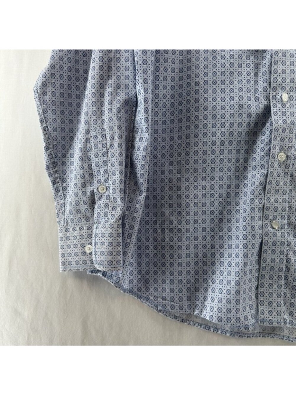Panhandle Rough Stock Shirt Men L Stretch Long Sleeve Geometric Button Down Blue - Picture 6 of 11